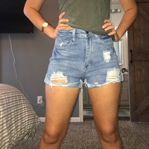 Cute distressed high waist shorts